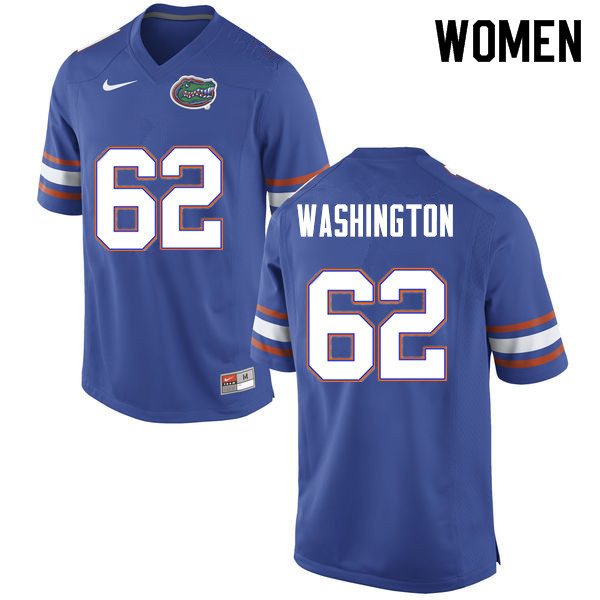 Women #62 James Washington Florida Gators College Football Jerseys Sale-Blue - Click Image to Close